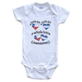 thumbnail image 1 of A Little Bit Chilean Honduran Chile Honduras Heart Flags Baby Bodysuit, 3-6 Months White, 1 of 4