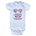 thumbnail image 1 of A Little Bit Danish American Denmark USA Heart Flags Baby Bodysuit, 0-3 Months White, 1 of 4