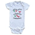 thumbnail image 1 of A Little Bit Italian Polish Italy Poland Heart Flags Baby Bodysuit, 0-3 Months White, 1 of 4