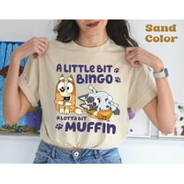 A Little Bit Muffin Bluey T-Shirt, Cartoon Shirt, Funny Cartoon Shirt, Blue Dog Friends Shirt, Bluey Family, Sand Color