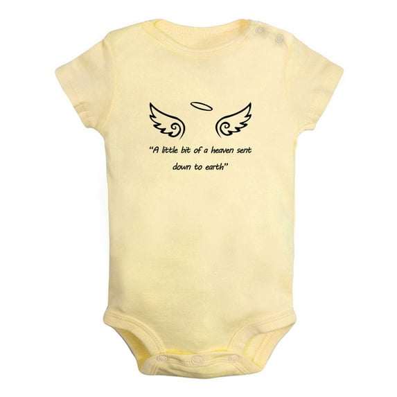 A Little Bit Of A Heaven Sent Down To Earth Funny Rompers Newborn Baby Bodysuits Infant Jumpsuits Kids Cotton Graphic One-Piece Outfits