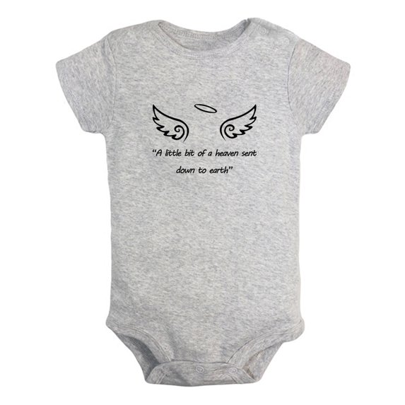 A Little Bit Of A Heaven Sent Down To Earth Funny Rompers Newborn Baby Bodysuits Infant Jumpsuits Kids Cotton Graphic One-Piece Outfits