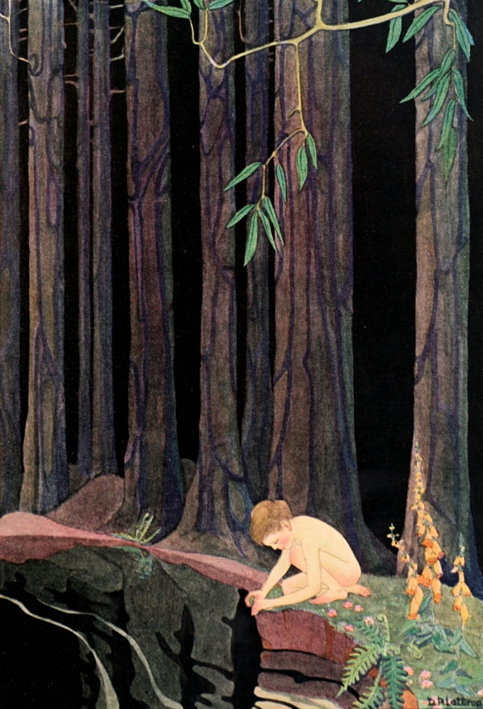 A Little Boy Lost 1920 Reflected in the black mirror Canvas Art - Dorothy Lathrop (18 x 24)