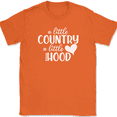 thumbnail image 1 of A Little Country A Little Hood T-Shirt Funny Cowboy Cowgirl Music Tee - Orange, 5XL, 1 of 1