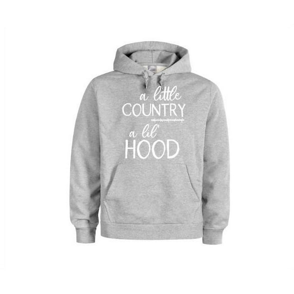 A Little Country A Little Hood, Country Hoodie, Women's Country Hoodie, Hood Hoodie, Gift For Her, Country Hoodie, Farm Shirt, Girl Farmer, Grey (White Text), 2XL
