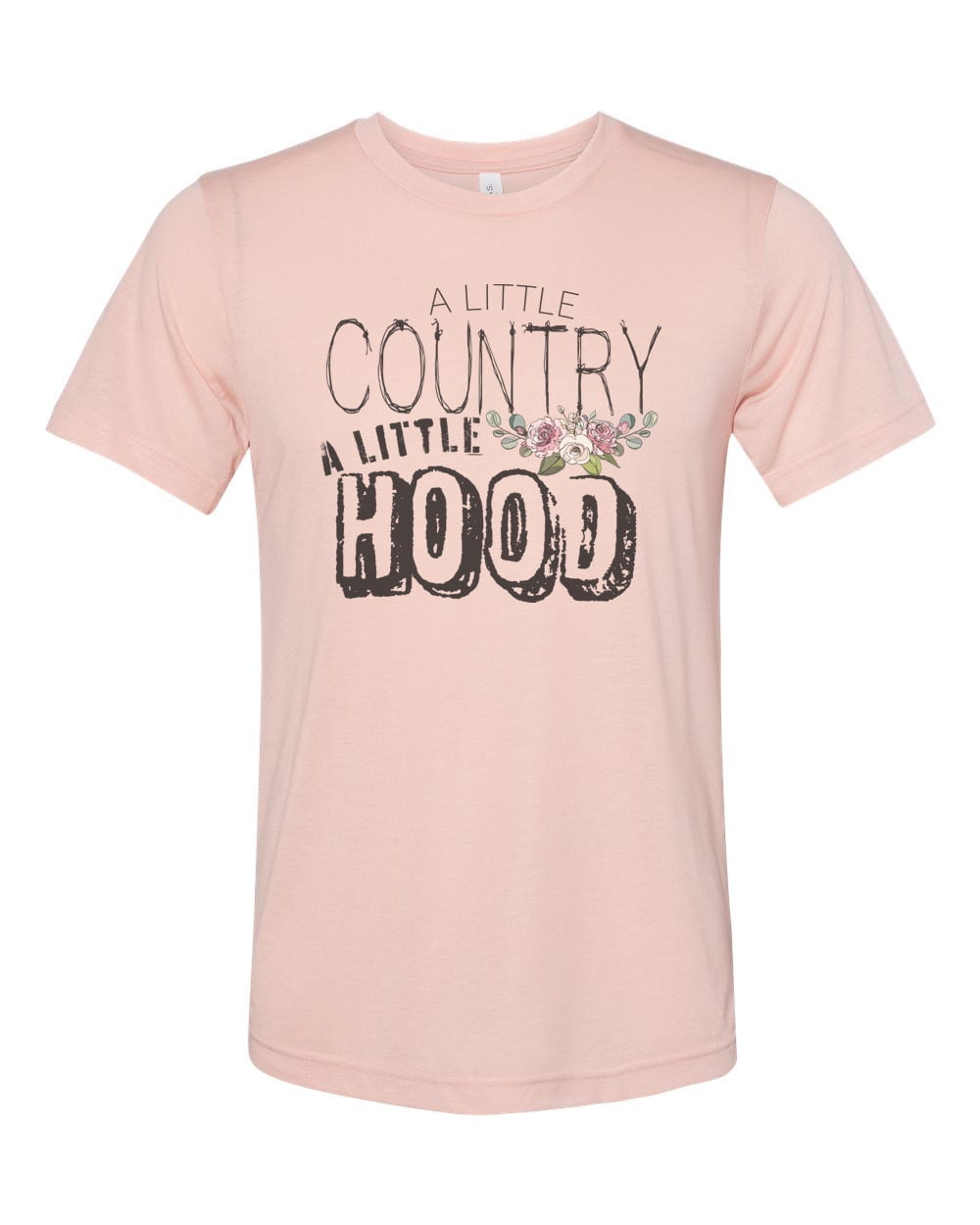 A Little Country A Little Hood Country Shirt Women s Country Shirt Hood T shirt Gift For Her Country T shirt Farm Shirt Girl Farmer Peach LARGE Walmart