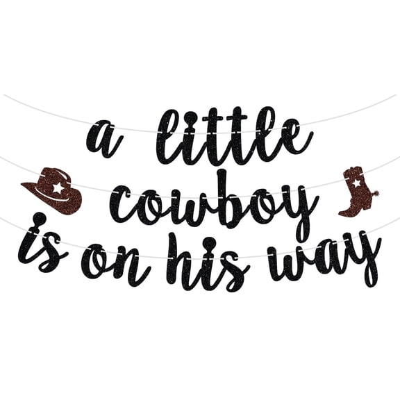 A Little Cowboy is on his Way Banner, Mexican Themed Cowboy Birthday/Baby Shower, Western Gender Reveal Party Decorations Supplies for Boy