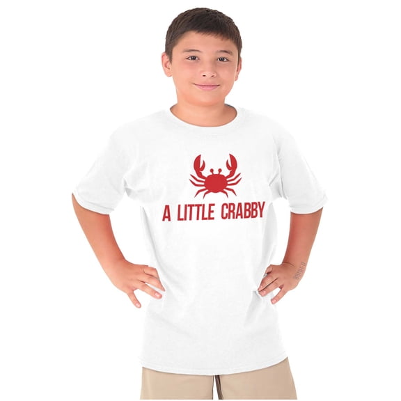 A Little Crabby Cranky Beach Lover Crewneck T Shirts Boy Girl Teen Brisco Brands S