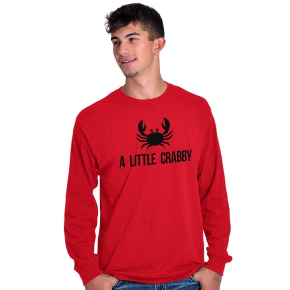 A Little Crabby Cranky Beach Lover Long Sleeve TShirt Men Women Brisco Brands S
