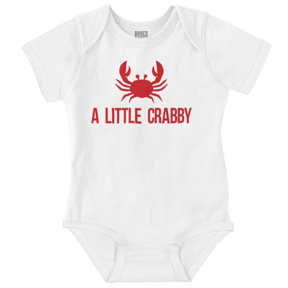 A Little Crabby Cranky Beach Lover Romper Boys or Girls Infant Baby Brisco Brands 24M