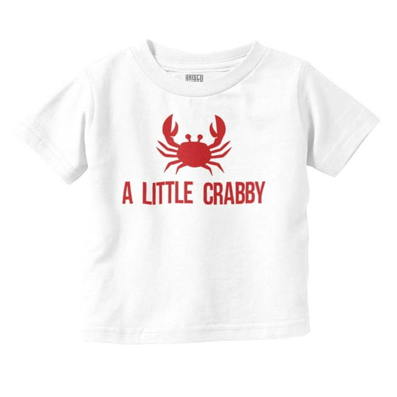 A Little Crabby Cranky Beach Lover Toddler Boy Girl T Shirt Infant Toddler Brisco Brands 24M