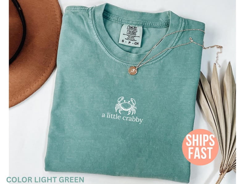 A Little Crabby Shirt - Minimalist Beach T-Shirt, Funny Meme Summer ...