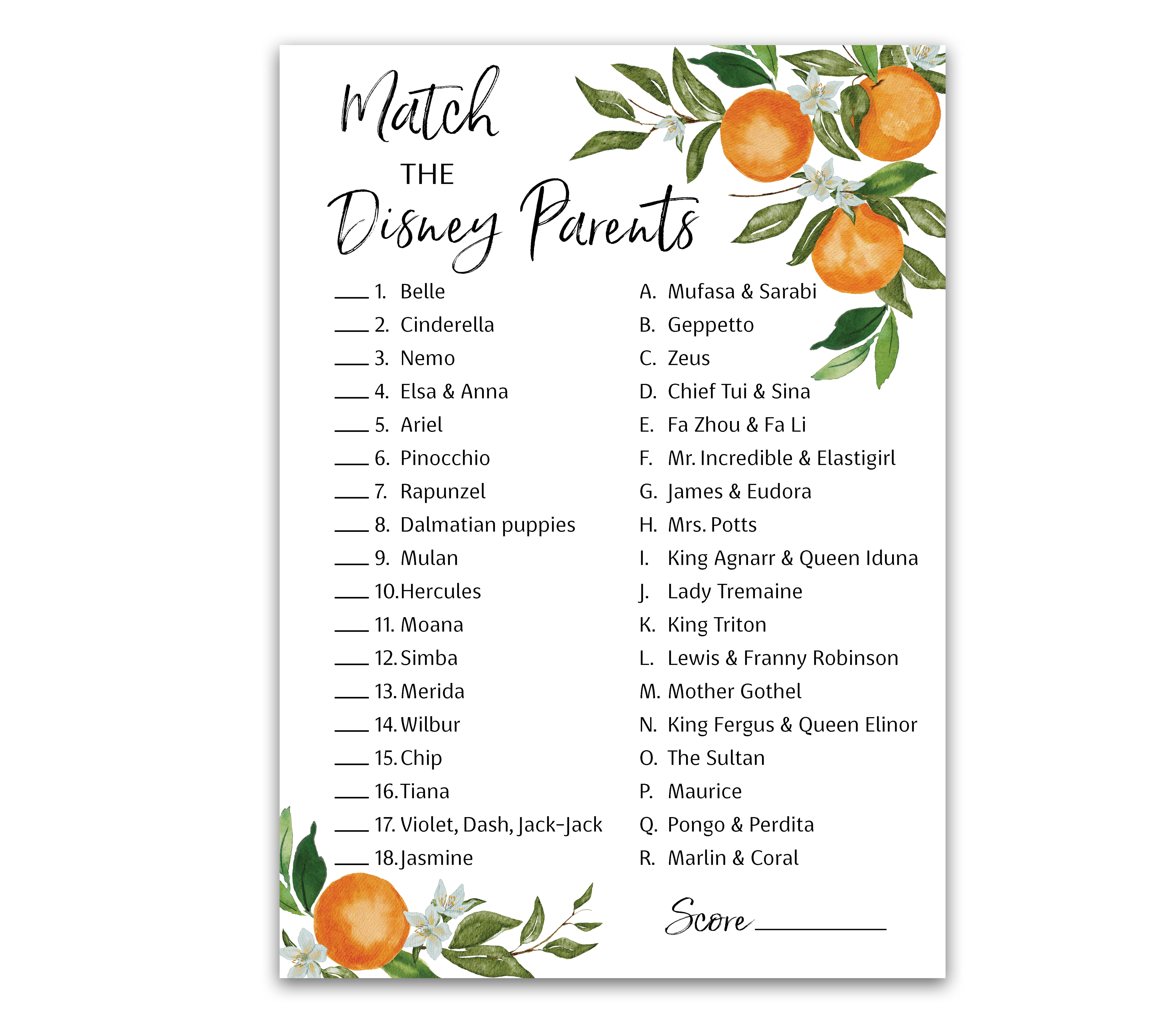 Beach Surf Theme Baby Shower Game - Match Cartoon Parents, Pack Of 25 Cards, 5x7 Inches, Made In USA - View #8