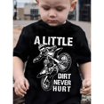 thumbnail image 1 of A Little Dirt Never Hurt" Boys' Black Short-Sleeve T-Shirt - Motocross Graphic, Casual & Comfortable Cotton Tee for Youngsters, Summer Fashion, Round, 1 of 2