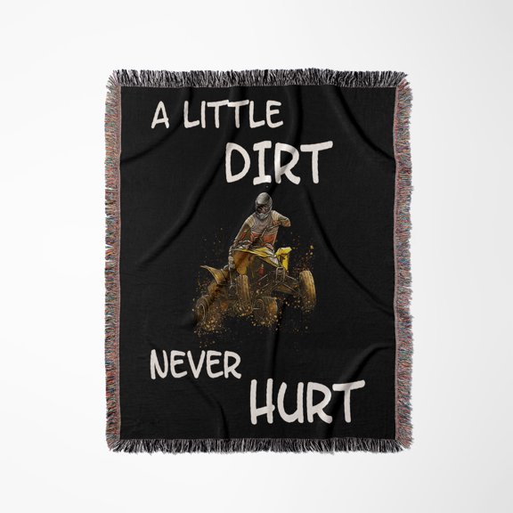 A Little Dirt Never Hurt With Quad Atv Driver For Offroad Lovers, Woven Blanket
