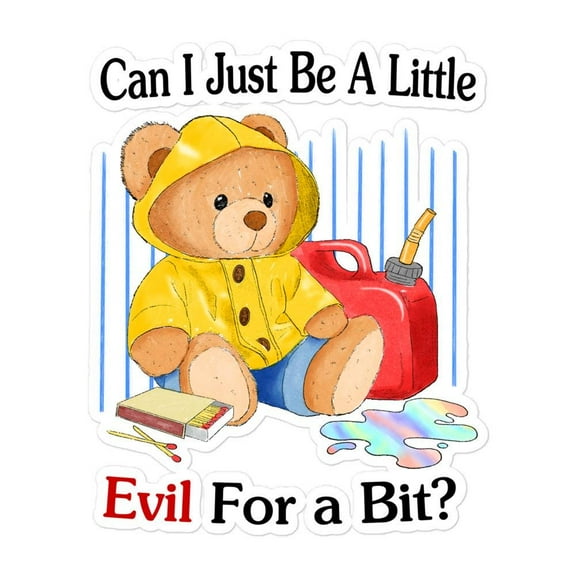 A Little Evil Bubble-Free Stickers Vinyl Decal Cute Sticker Aesthetic Design Fun Sticker Water Bottle Laptop Gift (3x3inch)