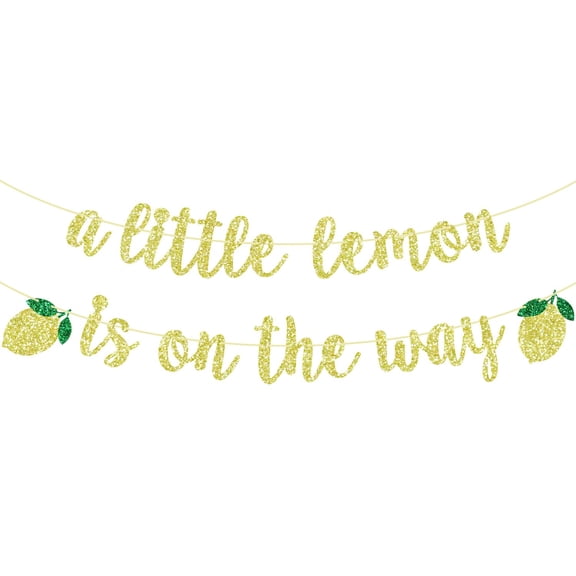 A Little Lemon is on the Way Banner, Welcome Sweet Baby, Welcome Little One, Lemon Theme Baby Shower Gender Reveal Party Decorations Supplies