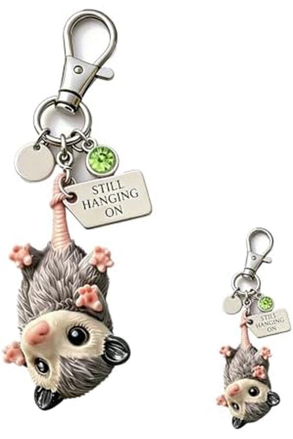 A Little Opossum for You Keychain, 2D Inspirational Possum Keychain with Quote Card, Possum Present for Friends Family