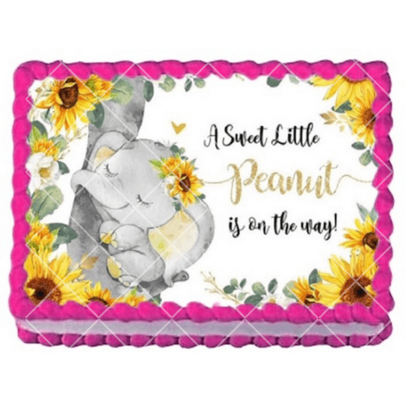 A Little Peanut Elephant Baby Shower Cake Topper, by ToriBellas Designs