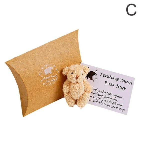 A Little Pocket Bear Hug, Mini Animal Pocket Hug Bear Decoration, Sending You a Bear Hug, Encourage Gift for friends, lovers, Birthday, Wedding B2E3