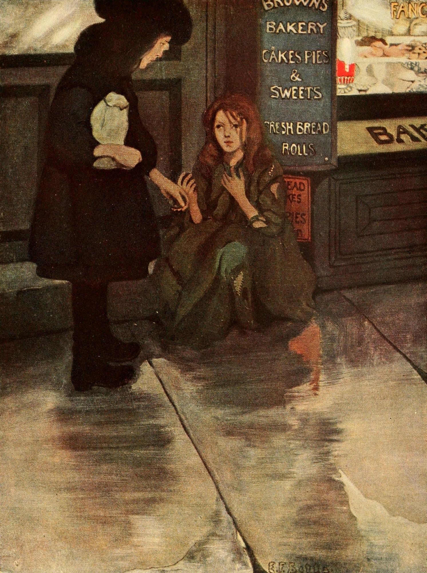 A Little Princess 1905 Beggar Girl Canvas Art - Ethel Franklin Betts (24 x 36)