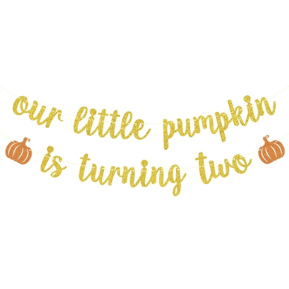 A Little Pumpkin is Turning Two Banner, Sweet Little Pumpkin, Two Sweet, Halloween Happy 2nd Birthday Party Decorations