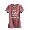 thumbnail image 1 of A Little Sass And A Lot Of Badass Women's Fashion Relaxed T-Shirt Tee Heather Rouge X-Large, 1 of 3