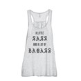 thumbnail image 1 of A Little Sass And A Lot Of Badass Women's Fashion Sleeveless Flowy Racerback Workout Yoga Tank Top Sport Grey 2X-Large, 1 of 3