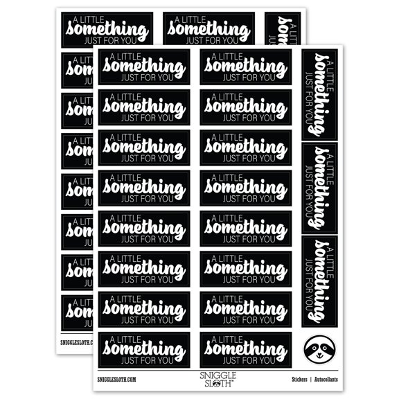 A Little Something Just for You Present Order Sticker Set - Black - Gloss Finish - 2.00" Large