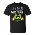 thumbnail image 1 of A Little Who Is Due Christmas Pregnancy Announcement Holiday Unisex T-Shirt, for men & women, up to size 5XL, 1 of 2