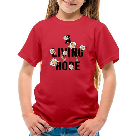 A Living Hope Daisies T-Shirt Juniors -Image by Shutterstock, Large