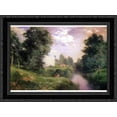 thumbnail image 1 of A Long Island River 24x18 Black Ornate Wood Framed Canvas Art by Moran, Thomas, 1 of 2