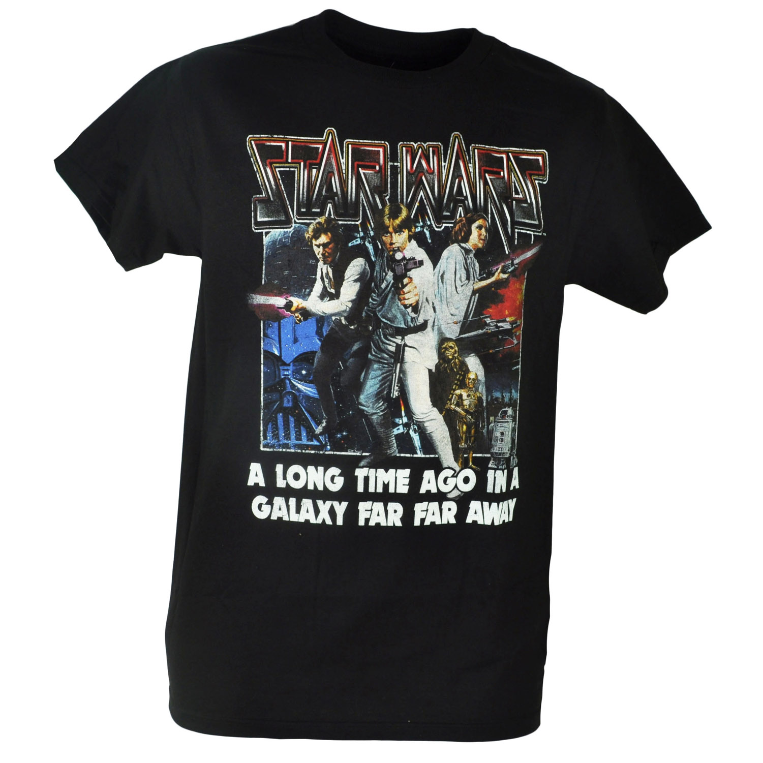 A Long Time Ago In A Galaxy Far Away Graphic Black Tshirt Tee XLarge - image 1 of 1