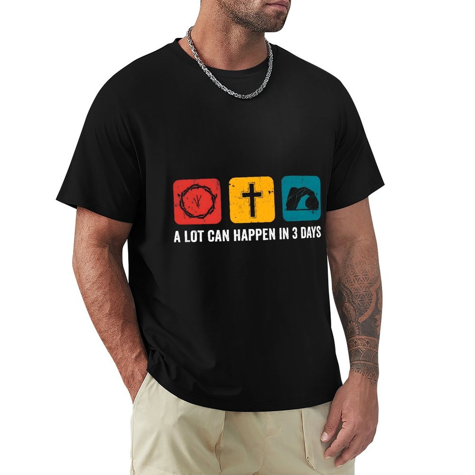 A Lot Can Happen in 3 Days Men's HD Print Classic Short Sleeve T-Shirts ...