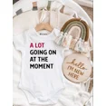 thumbnail image 1 of A Lot Going On At The Moment Baby Vest, Baby Grow, Bodysuit, Baby Clothing Cute Baby Onesie, BABY BODYSUIT LAT 4424, 1 of 3