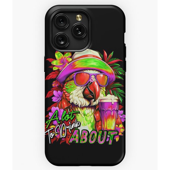 A Lot to Drink About Tropical Parrot Refreshing A8227 Phone Case for iPhone 11 to 17 Pro Max