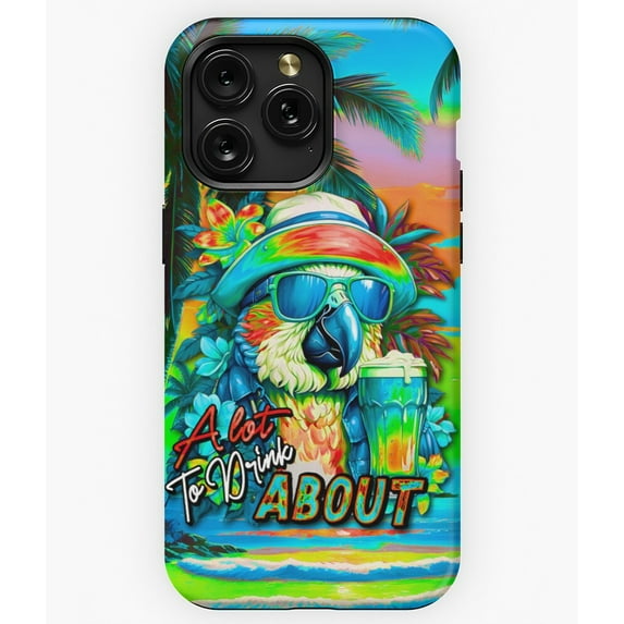 A Lot to Drink About Tropical Parrot Sunset Beach A8215 Phone Case for iPhone 11 to 17 Pro Max