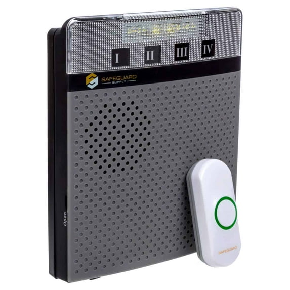 A Loud Wireless Door Chime with Flashing Strobe Light and Loud Sound Featuring Volume Control