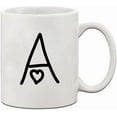 thumbnail image 1 of A Love Hearts Initial Monogram Personalized Letter A Ceramic Mug Coffe Cup Holiday Christmas Hanukkah Gift For Men & Women, 1 of 1