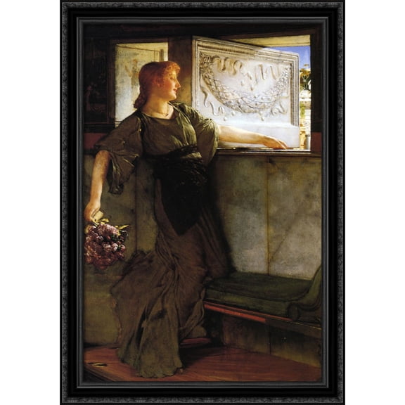 A Love Missle 28x40 Large Black Ornate Wood Framed Canvas Art by Sir Lawrence Alma Tadema