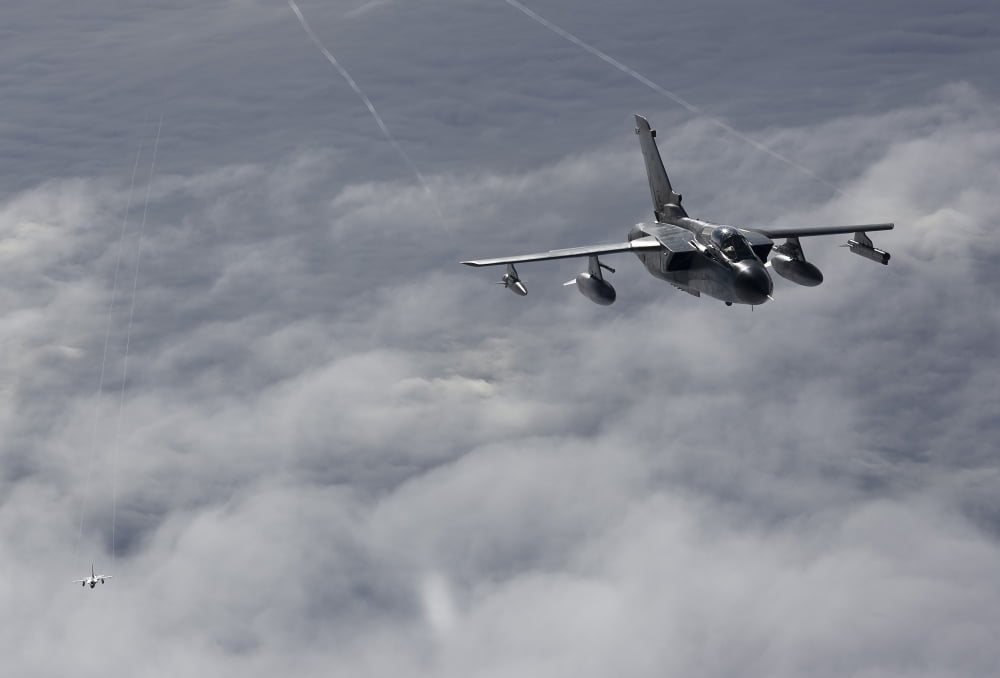 A Luftwaffe Tornado IDS over northern Germany Canvas Art - Gert KromhoutStocktrek Images (17 x 12)