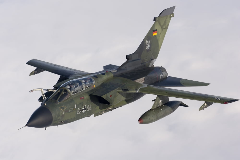 A Luftwaffe Tornado IDS over northern Germany Canvas Art - Gert KromhoutStocktrek Images (18 x 12)