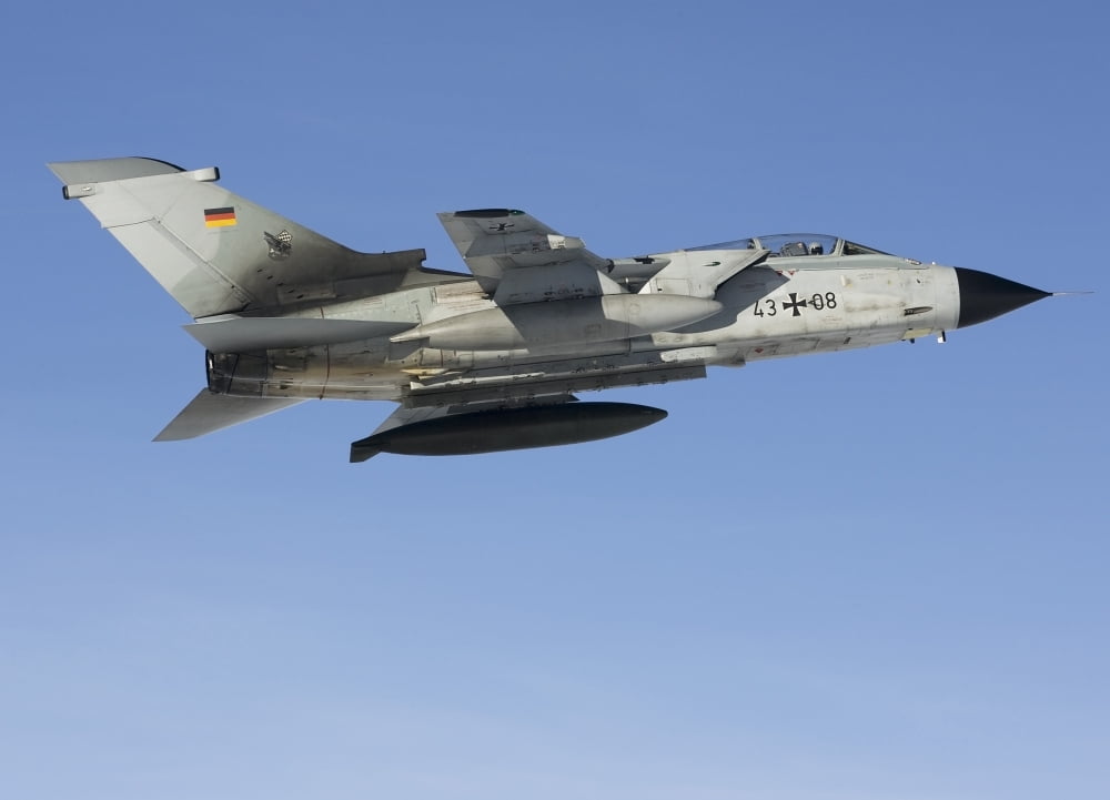 A Luftwaffe Tornado IDS over northern Germany Canvas Art - Gert KromhoutStocktrek Images (34 x 24)