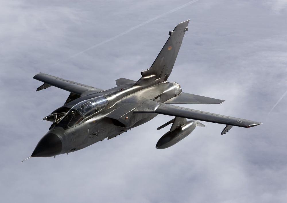 A Luftwaffe Tornado IDS over northern Germany Canvas Art - Gert KromhoutStocktrek Images (34 x 24)