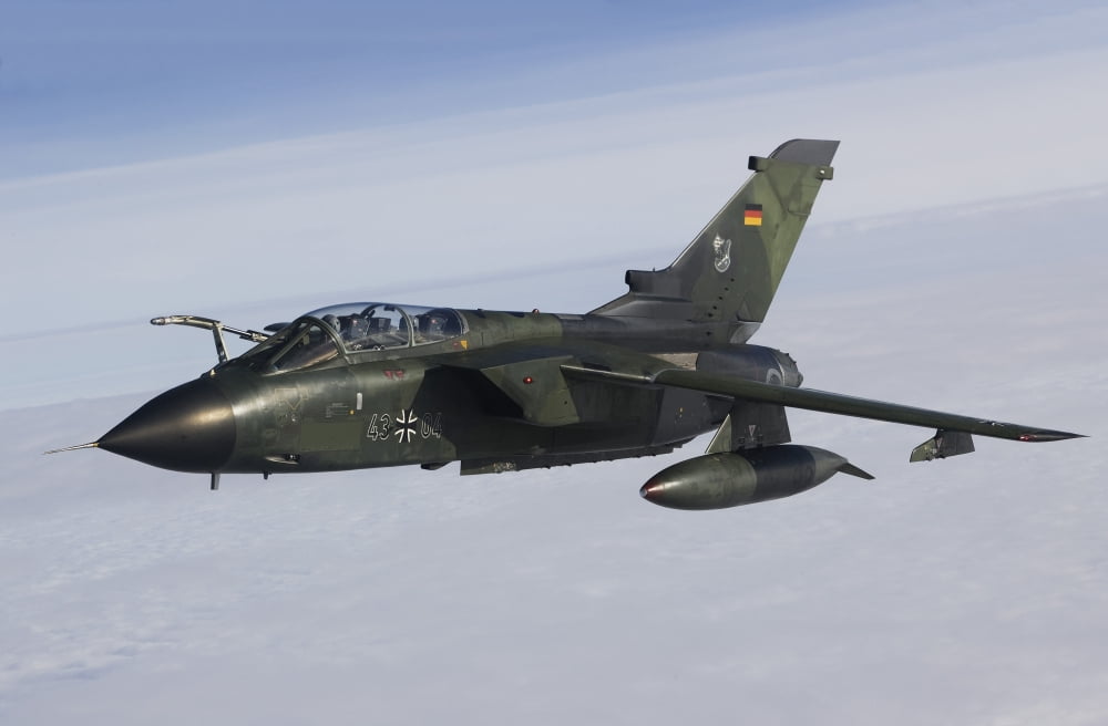 A Luftwaffe Tornado IDS over northern Germany Canvas Art - Gert KromhoutStocktrek Images (35 x 23)