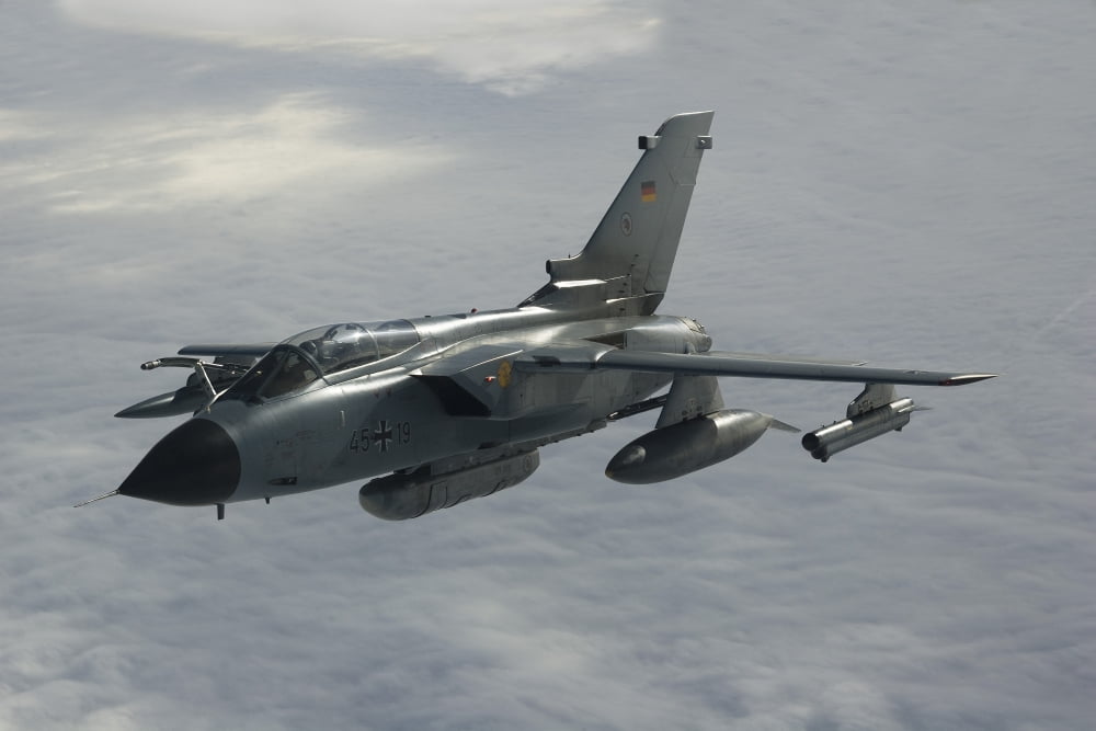 A Luftwaffe Tornado IDS over northern Germany Canvas Art - Gert KromhoutStocktrek Images (35 x 24)