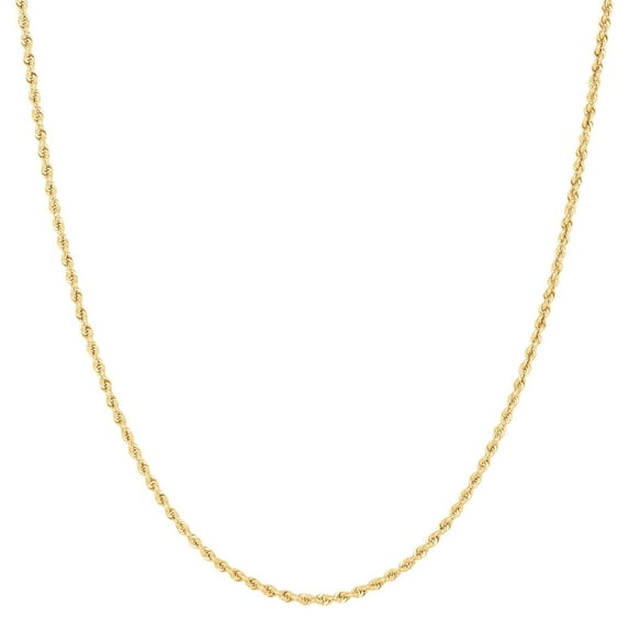 A&M 18k Yellow Gold Plated Sterling Silver 1.2mm Rope Chain Necklace, 16” to 30”, Women, Unisex