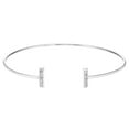 thumbnail image 1 of A&M .925 Sterling Silver 67mm Pave Bar Cuff, Adjustable, Women’s, Unisex, 1 of 1