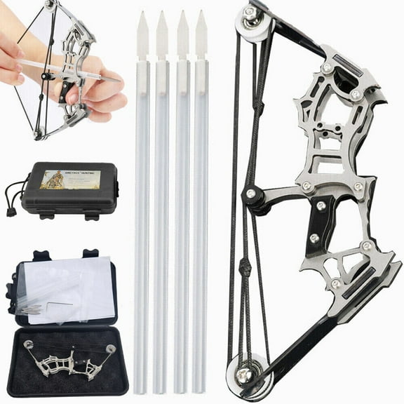 A.M.E Mini 6'' Compound Bow Kit Arrows Archery Toy Gift Hunting