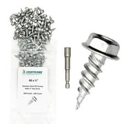 A-M Gutter Guard - 1/2" #8 Stainless Steel Zip Screws - Self-Piercing, Easy Start Tip - Mill Finish - 1/4" Hex Washer Head - 1/4" Magnetic Hex Driver - Pack of 100 – for Seamless Gutter Installation.